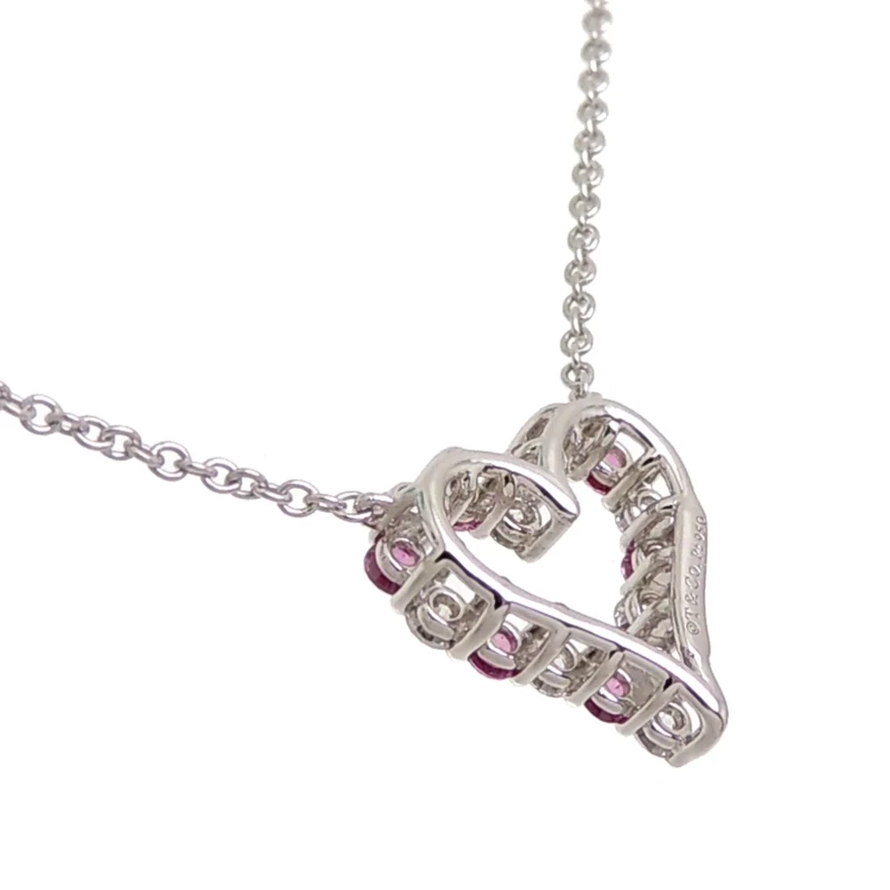 TIFFANY Silver Diamond Heart Necklace